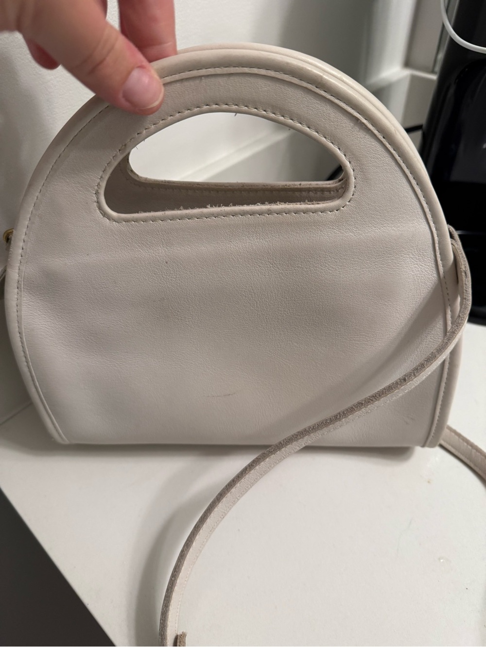Vintage COACH White Structured Top-Handle Women's Bag - Picture 8 of 13